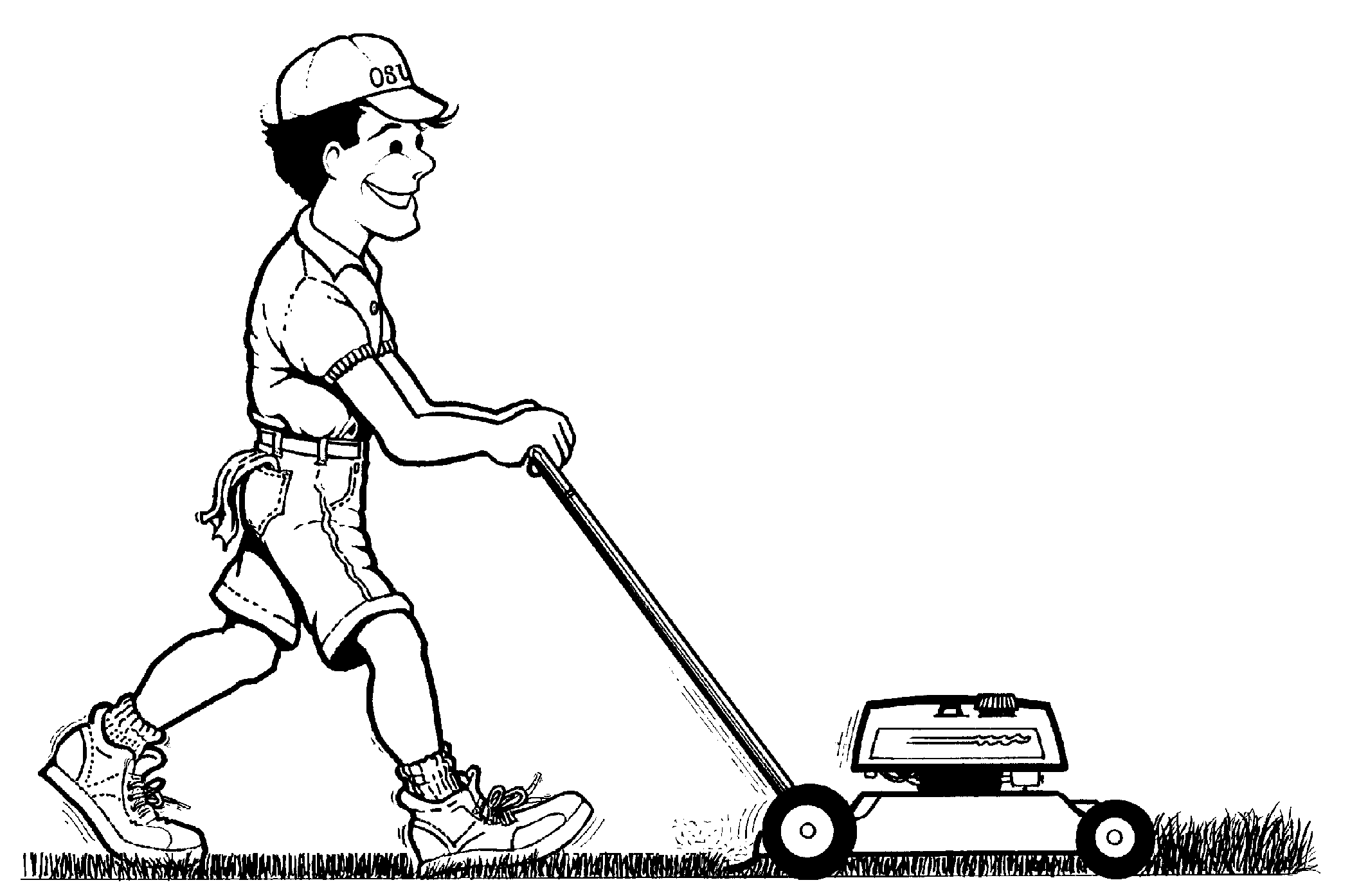 clipart of man cutting grass - photo #29