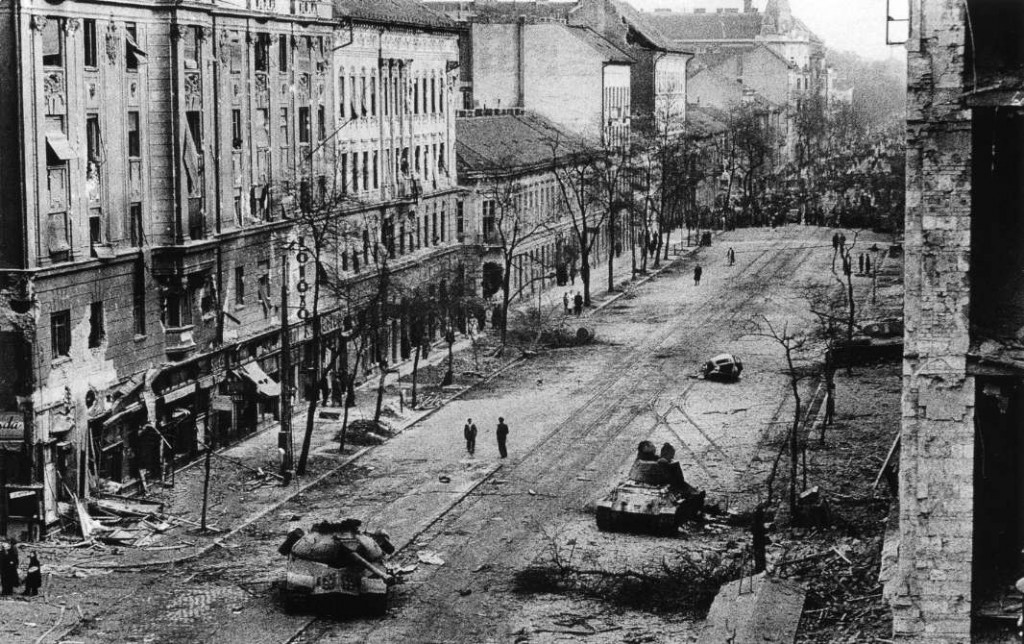 burned out soviet tanks 1956