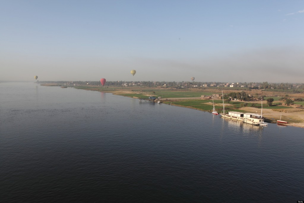 [UNVERIFIED CONTENT] A hot air balloon flight over River Nile in the early morning.