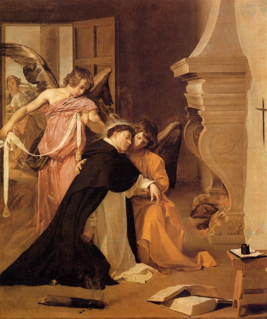 st thomas aquinas with two angels