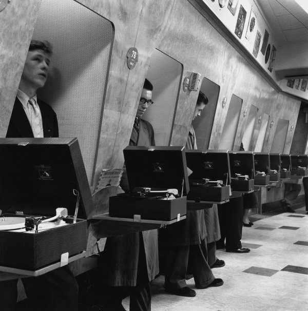 vinyl listening booths