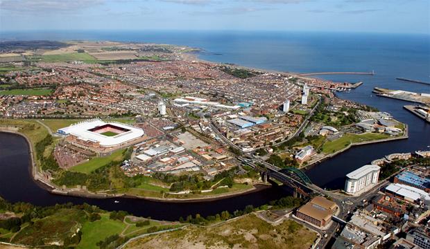 Dated 09/09/2009 Sunderland "BACK THE BID " Aerial shots over Sunderland