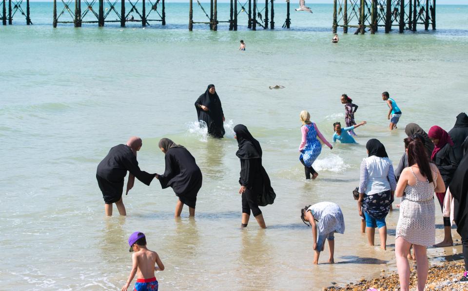 Burkas on the beach